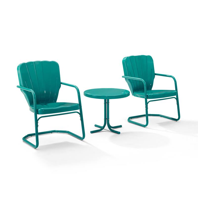 Crosley Ridgeland 3 Piece Outdoor Metal Armchair Set