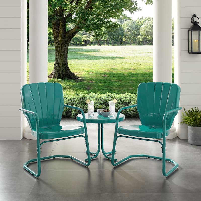 Crosley Ridgeland 3 Piece Outdoor Metal Armchair Set