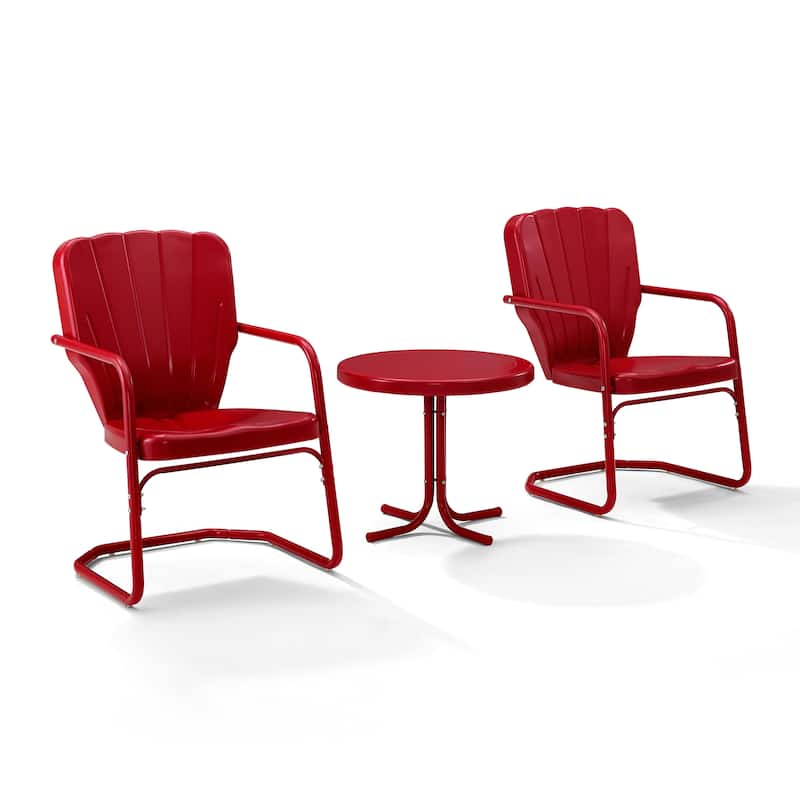 Crosley Ridgeland 3 Piece Outdoor Metal Armchair Set