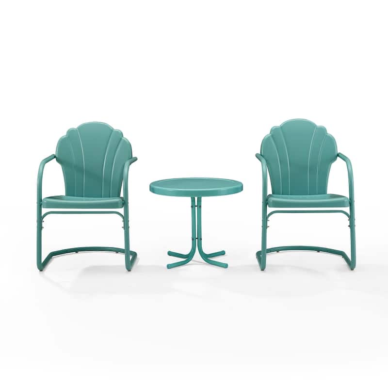 Crosley Tulip 3 Piece Outdoor Metal Armchair Set