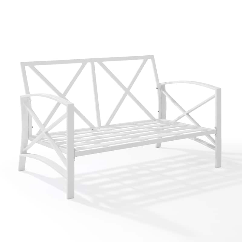 Kaplan Outdoor Metal Loveseat - 54 W x 30.5 D x 32 H - 54 W x 30.5 D x 32 H - Gray