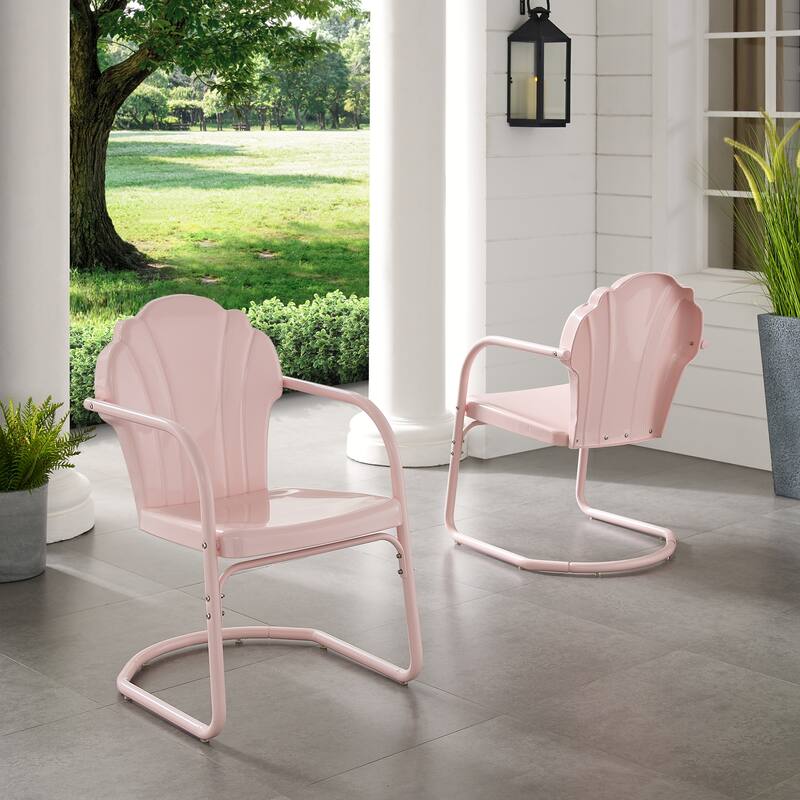 Crosley Tulip 2Pc Outdoor Metal Armchair Set - 24.5"W x 20.5"D x 32.88"H