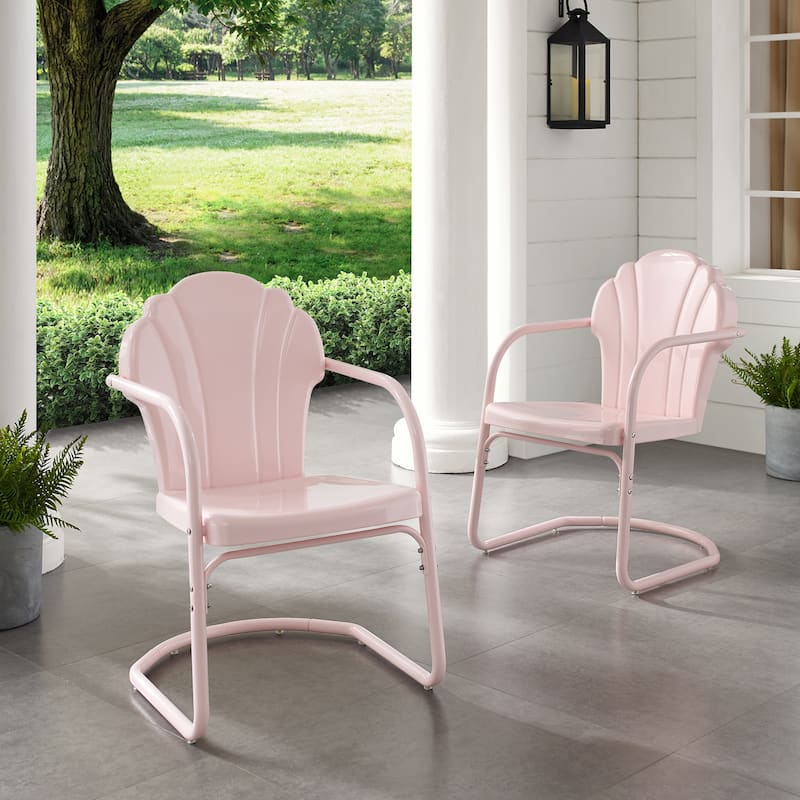 Crosley Tulip 2Pc Outdoor Metal Armchair Set - 24.5"W x 20.5"D x 32.88"H