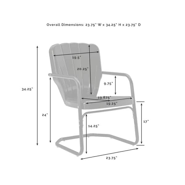 Crosley Ridgeland 2pc Outdoor Metal Armchair Set