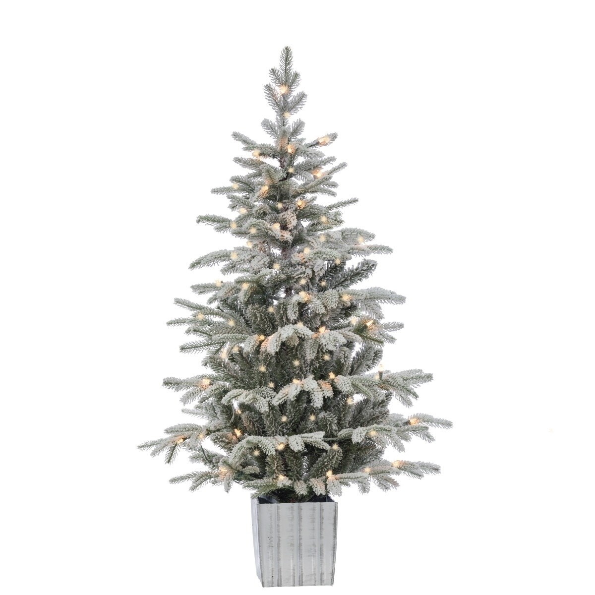 small artificial christmas tree with lights