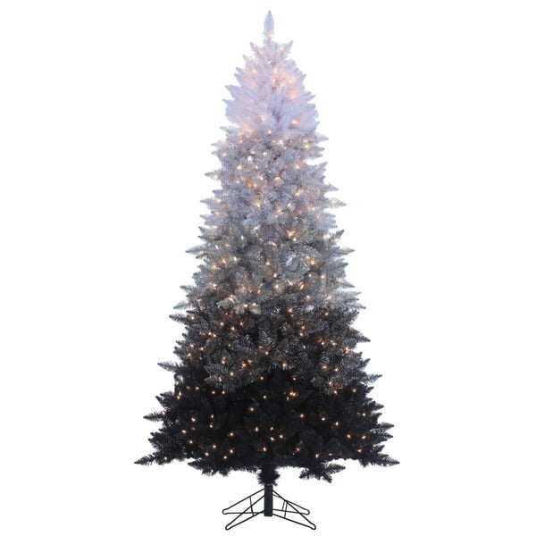 Shop Gerson 7 5 Foot Pre Lit Black Ombre Artificial Spruce Christmas Tree On Sale Overstock 28473967