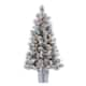 Gerson 4.5' Boise Pine Flocked Potted Prelit Artificial Christmas Tree ...