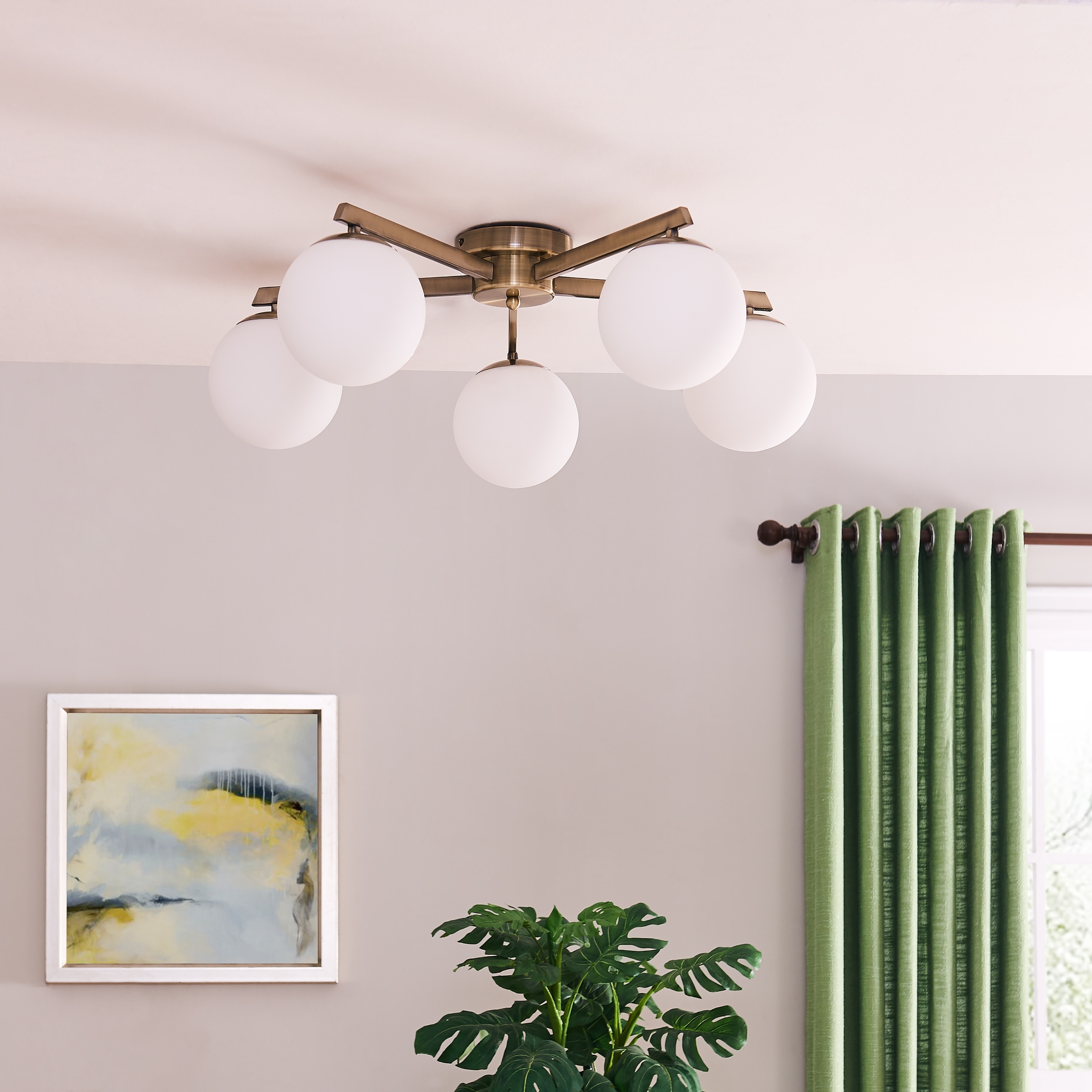 mid century modern flush mount ceiling fan