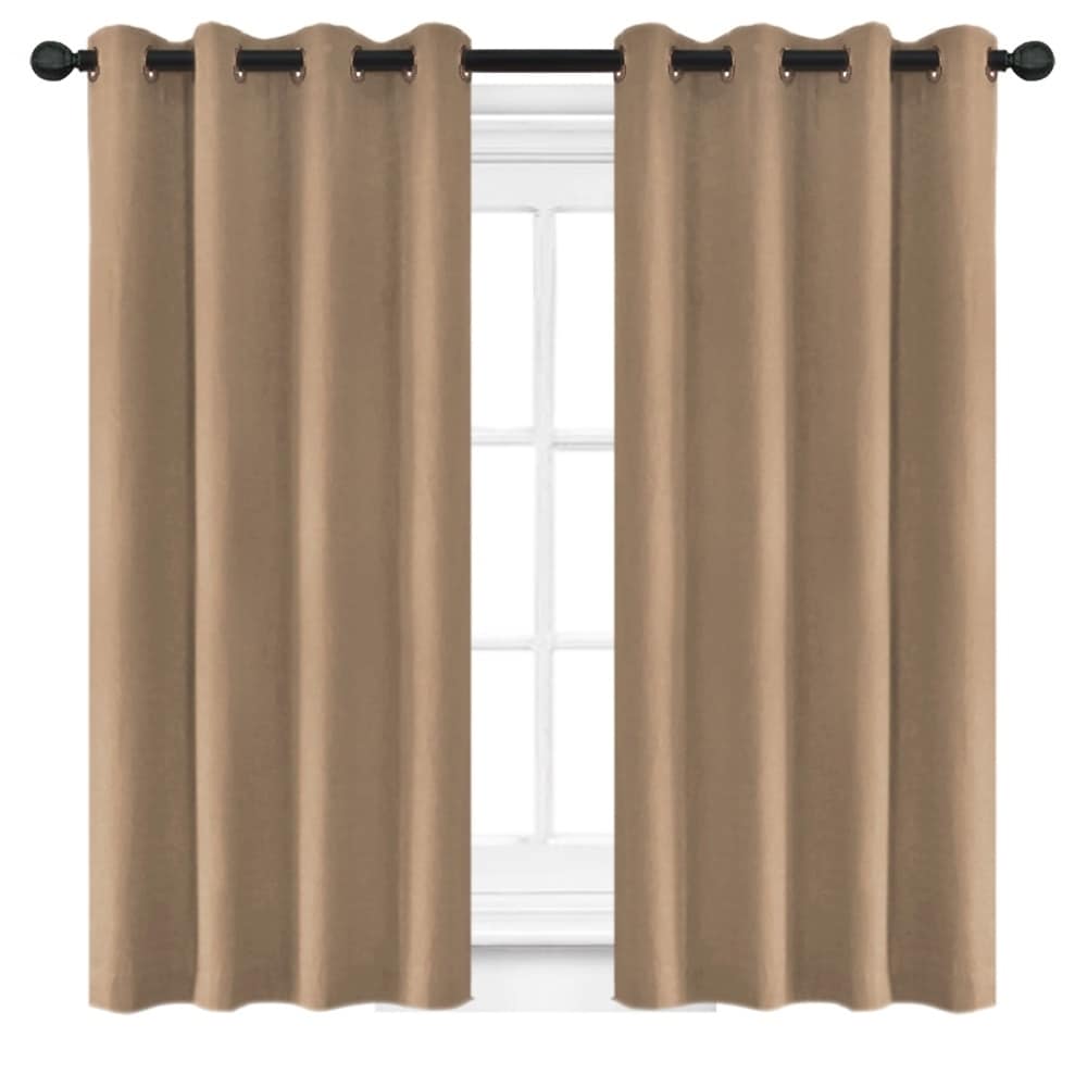 84 inch Grommet Curtain Panel Pair-Cappacino 