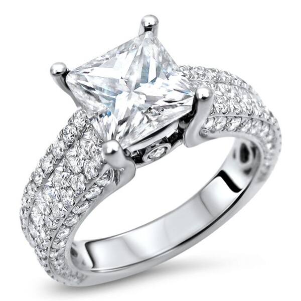 3.60Ct Round Unique Moissanite Eternity Engagement Band 14K White Gold Finish 3.60Ct Round Unique Moissanite Eternity Engagement Band 14K White Gold Finish
