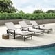 Davis Chaise Lounge Chair in Bronze with Oatmeal Cushions by Havenside Home - Thumbnail 0
