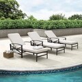 Havenside Home Davis Chaise Lounge Chair in Bronze with Oatmeal Cushions