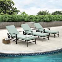 Havenside Home Davis Chaise Lounge Chair in Bronze with Mist Cushions