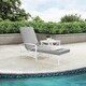 Havenside Home Davis Chaise Lounge Chair in White with Grey Cushions - Thumbnail 1