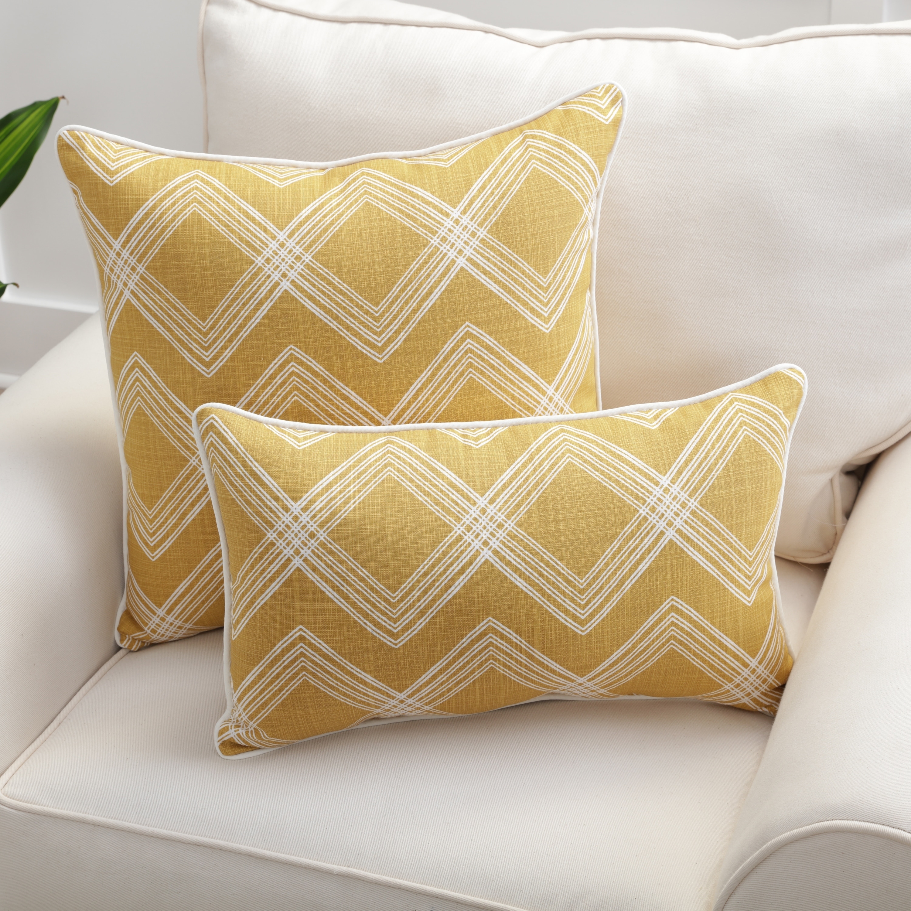 Shop Pillow Perfect Colton Tuscan Yellow Throw Pillow Free