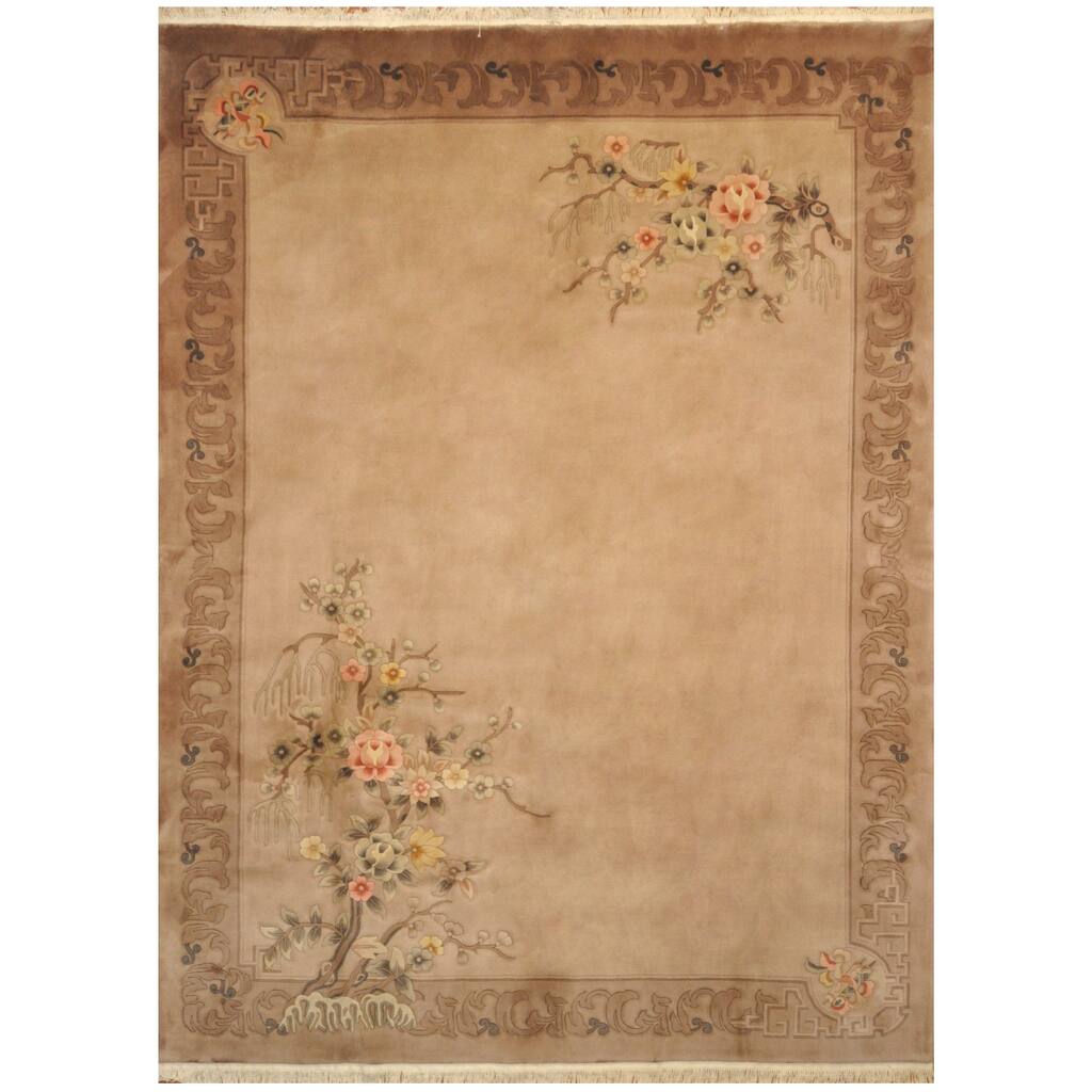 Handmade One-of-a-Kind Sino Art Deco Wool Rug - 9' x 12'