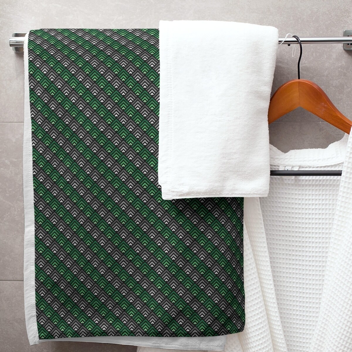 Geometric print best sale bath towels