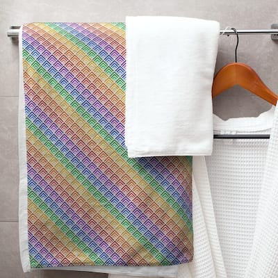 Geometric Ombre Stripe Pattern Bath Towel - 30 x 60