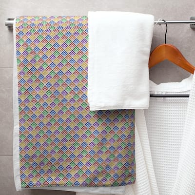 Multicolor Geometric Ombre Pattern Bath Towel - 30 x 60