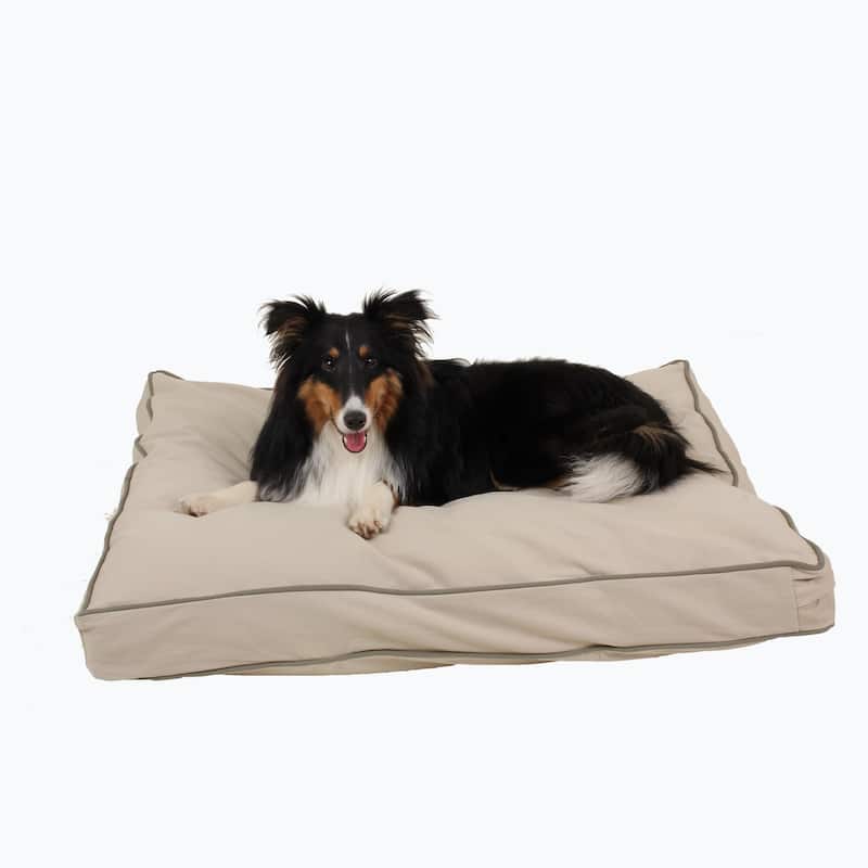 Carolina Pet Classic Rectangle Jamison Napper - Small (36"x27"x4") - Kahki w/ Sage Cording