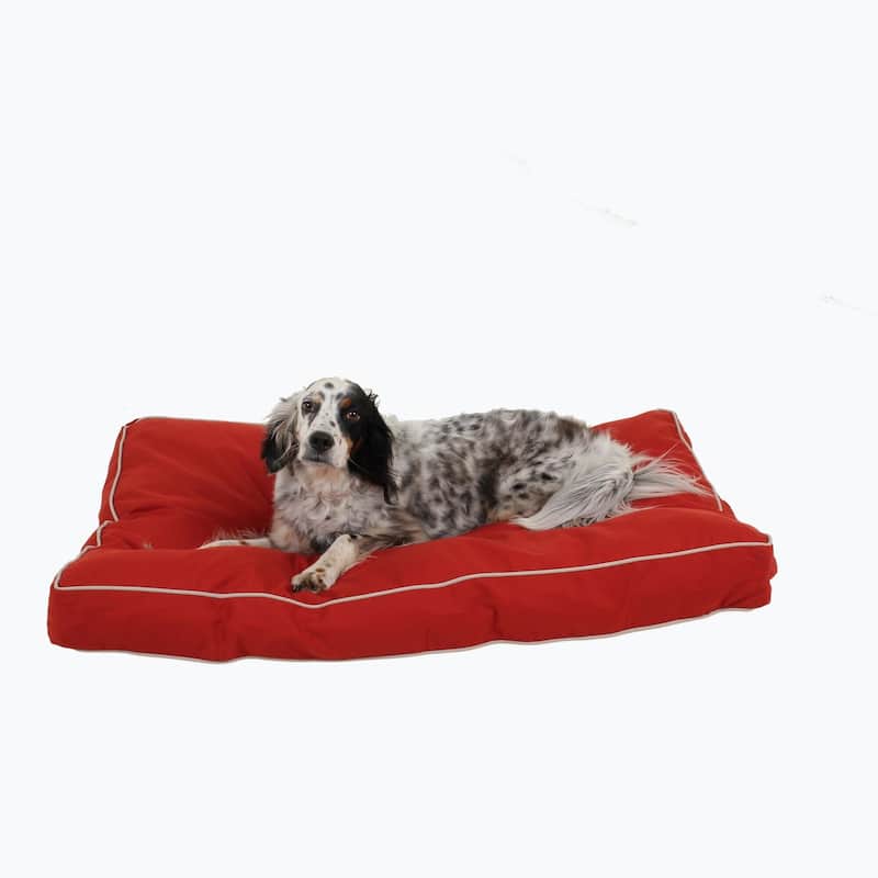 Carolina Pet Classic Rectangle Jamison Napper - Medium (42"x30"x4") - Barn Red w/ Khaki Cording