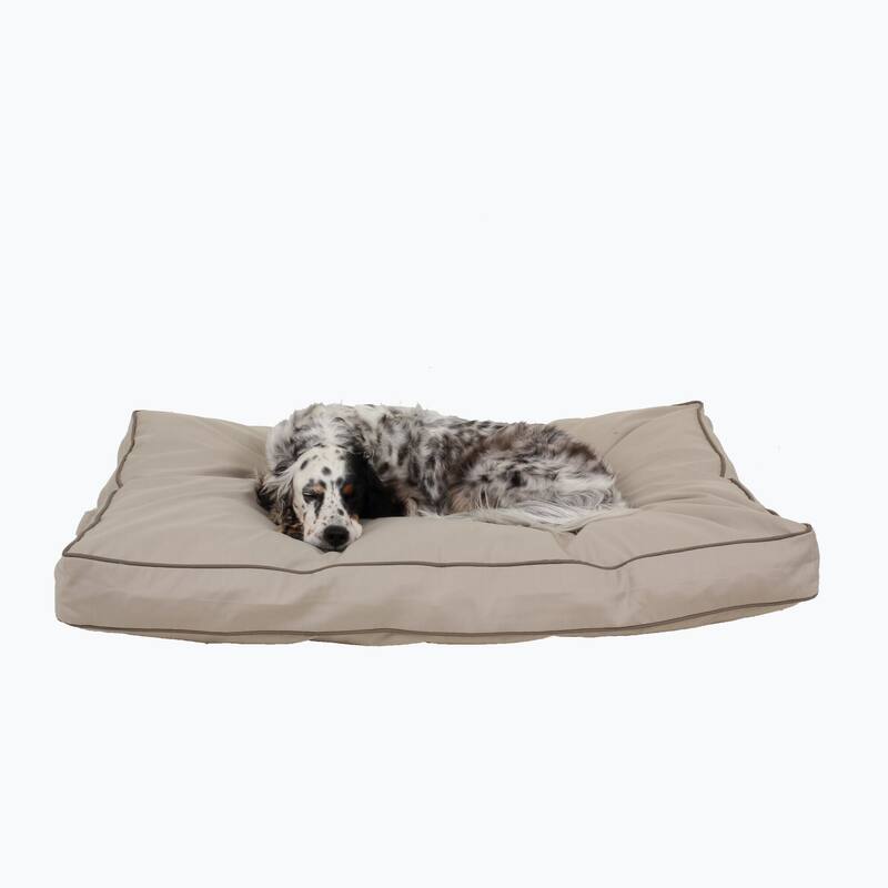 Carolina Pet Classic Rectangle Jamison Napper - Medium (42"x30"x4") - Khaki w/ Sage Cording