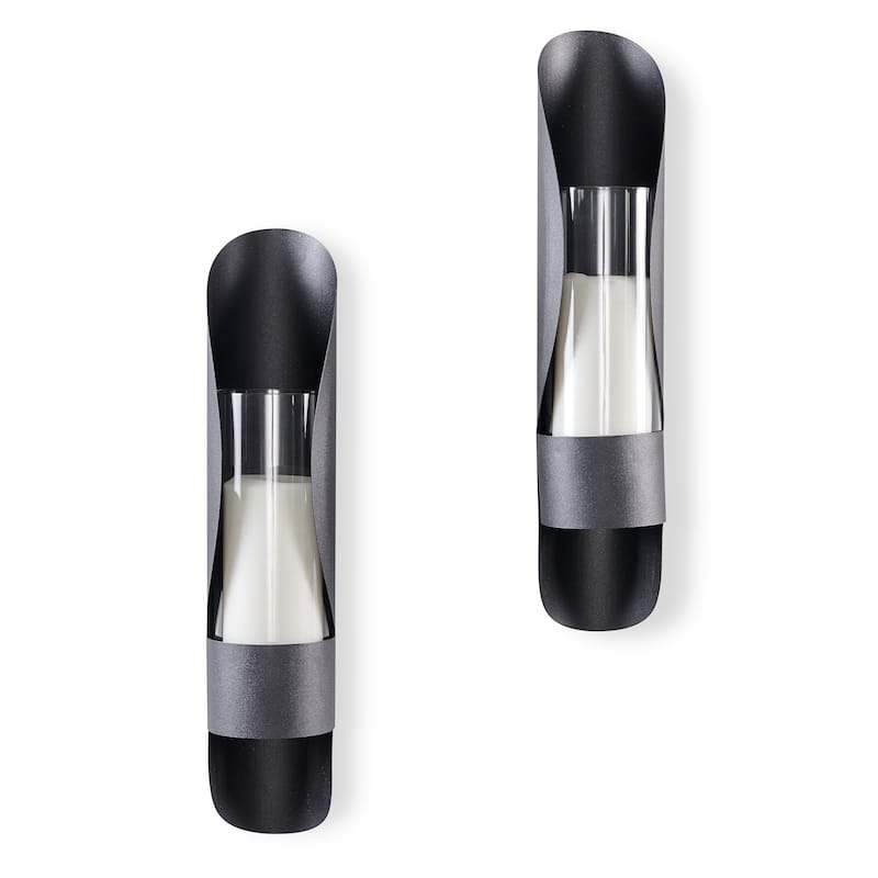 Danya B. Hugging Black Metal/ Glass Candle Sconces (Set of 2)