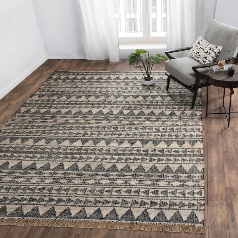 The Curated Nomad James Handwoven Jute Area Rug - 8'x10' - Black/Natural