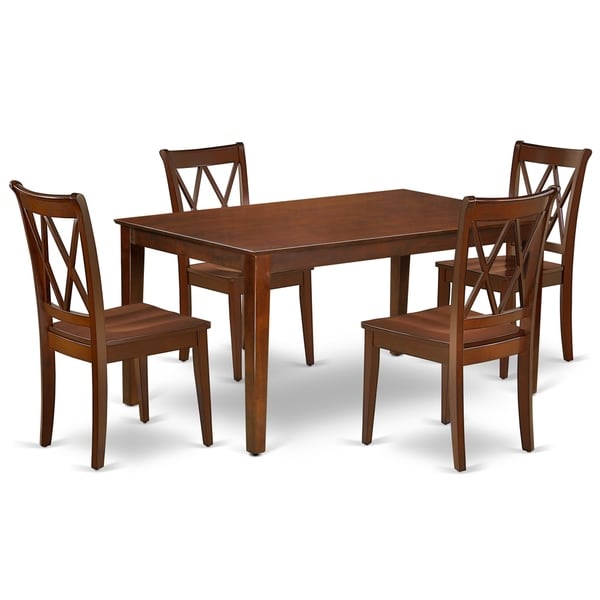 Rectangular 60 Inch Table and 4 Double X Back Chairs (Number of Chairs Option)