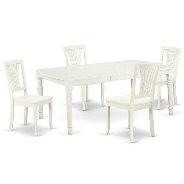Rectangular 60/78 Inch Table with 18" Leaf and 4 Vertical Slatted Chairs (Number of Chairs Option)