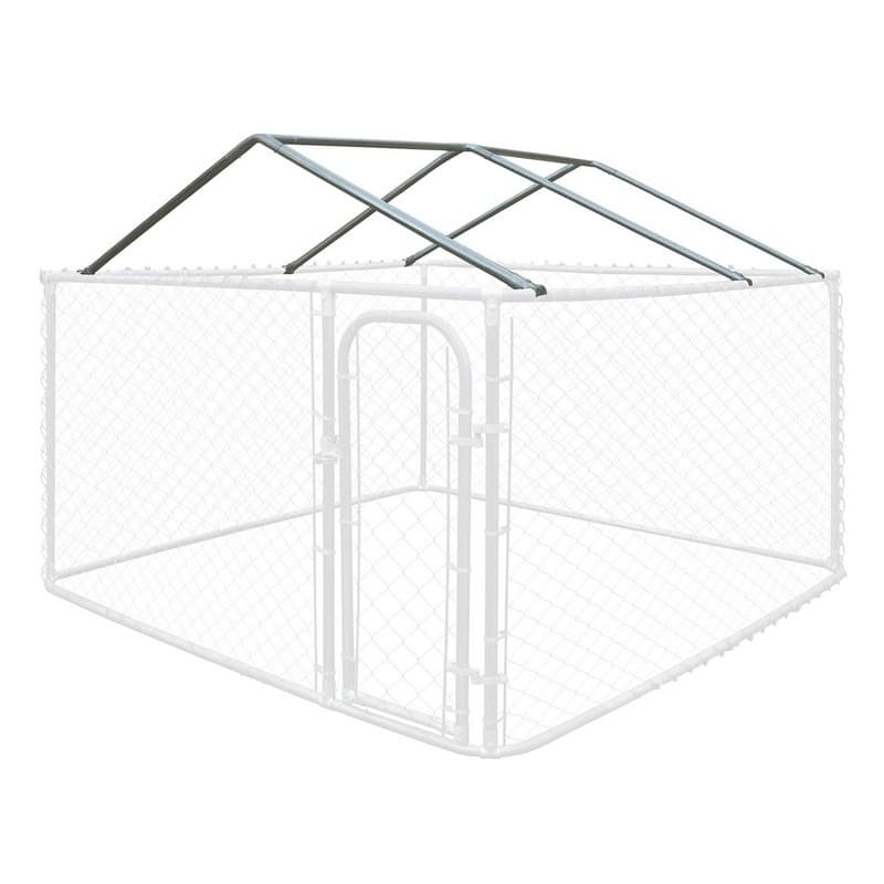 ALEKO Dog Kennel Roof Frame 7.5 x 7.5 Ft Finish Full Steel Chain Link Dividable