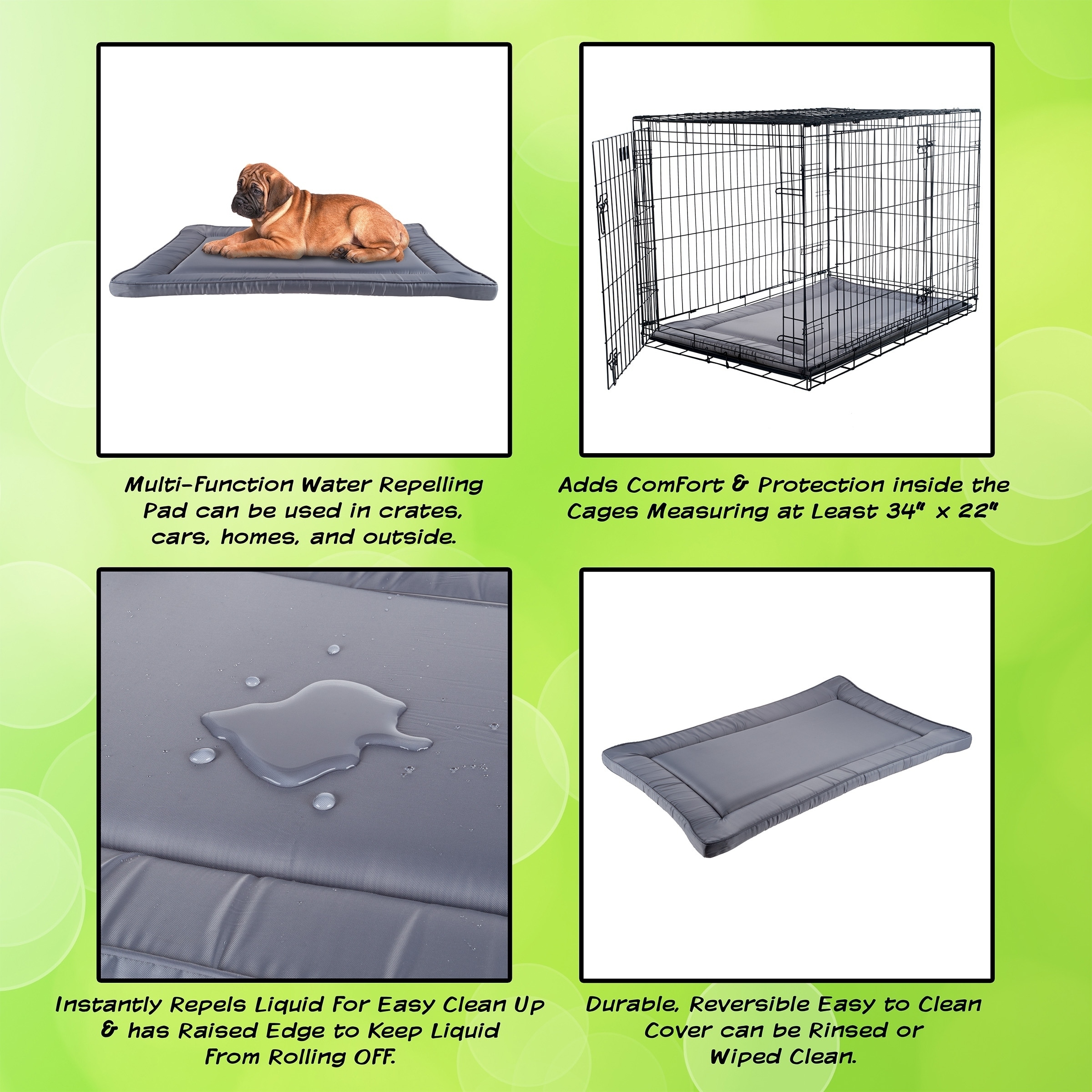36 Inch SportPet Designs Cm-0352-Cs01 Waterproof Pet Bed with Non Skid Bottom Fits Plastic Dog Kennel
