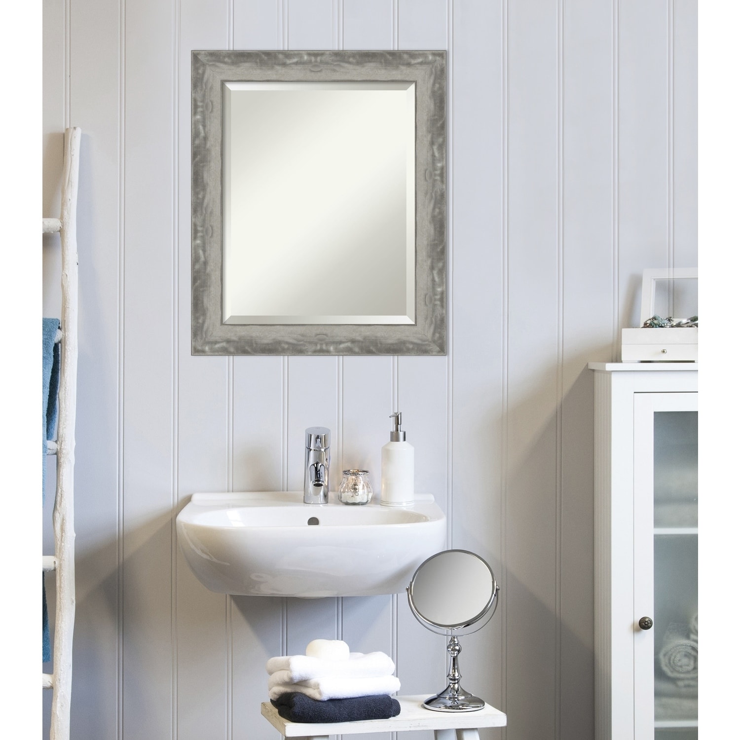 Copper Grove Celle Bathroom Vanity Wall Mirror With Silvertone Frame Copper Grove Celle Bathroom Vanity Wall Mirror With Silvertone Frame