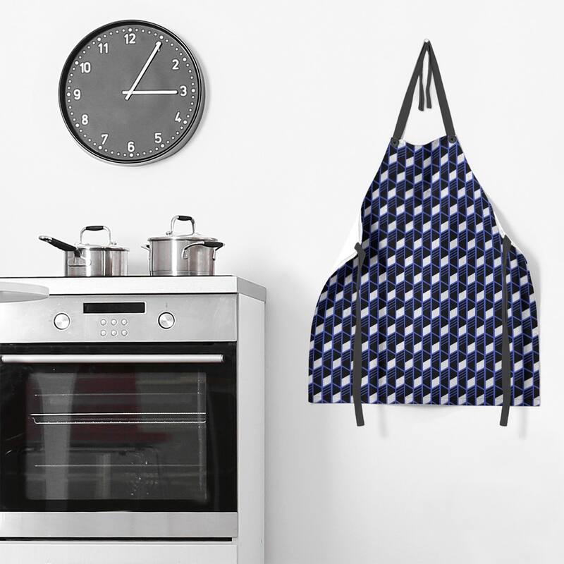 Classic Geometric Stripes Apron - 27 x 30 - Blue