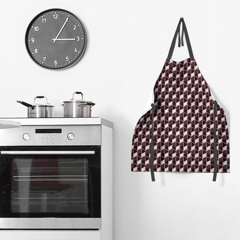 Classic Geometric Stripes Apron - 27 x 30 - Coral