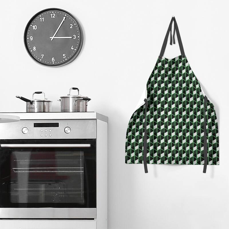 Classic Geometric Stripes Apron - 27 x 30 - Green