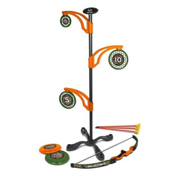 NKOK RealTree Games 2-in-1 Toy Flying Disc & Archery Target Set