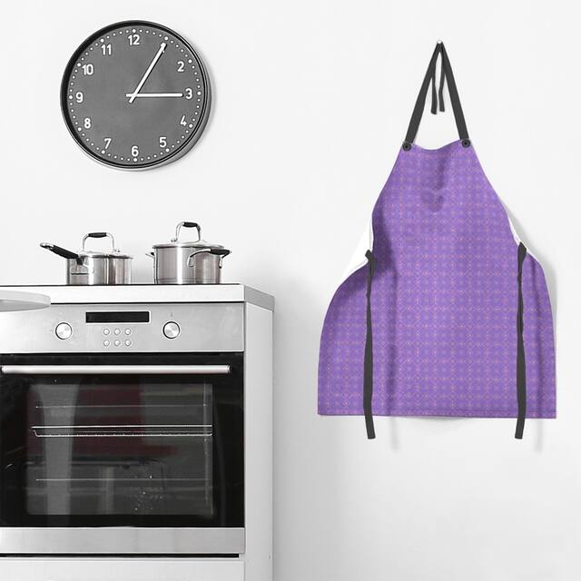 Two Color Doily Pattern Apron - 27 x 30 - Purple & Pink