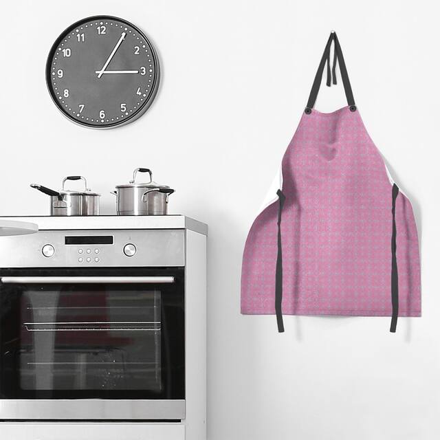 Two Color Doily Pattern Apron - 27 x 30 - Pink & Blue