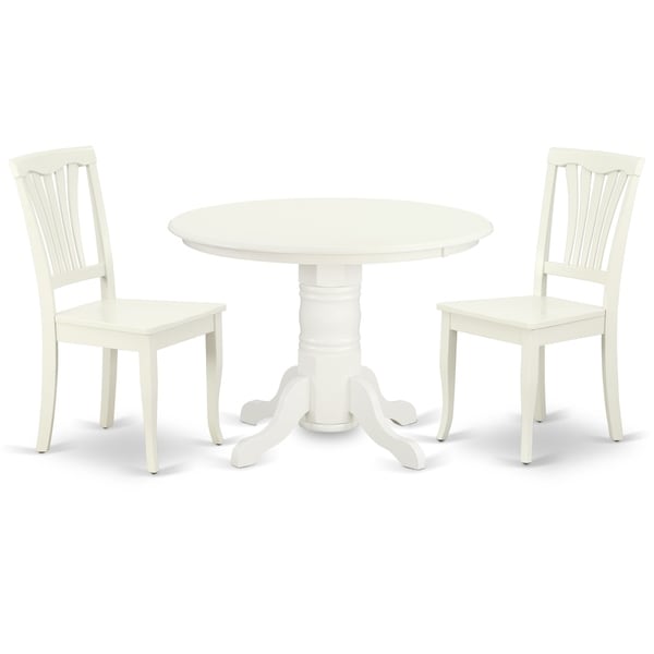 Round 42 Inch Table and 2 Vertical Slatted Chairs (Number of Chairs Option)