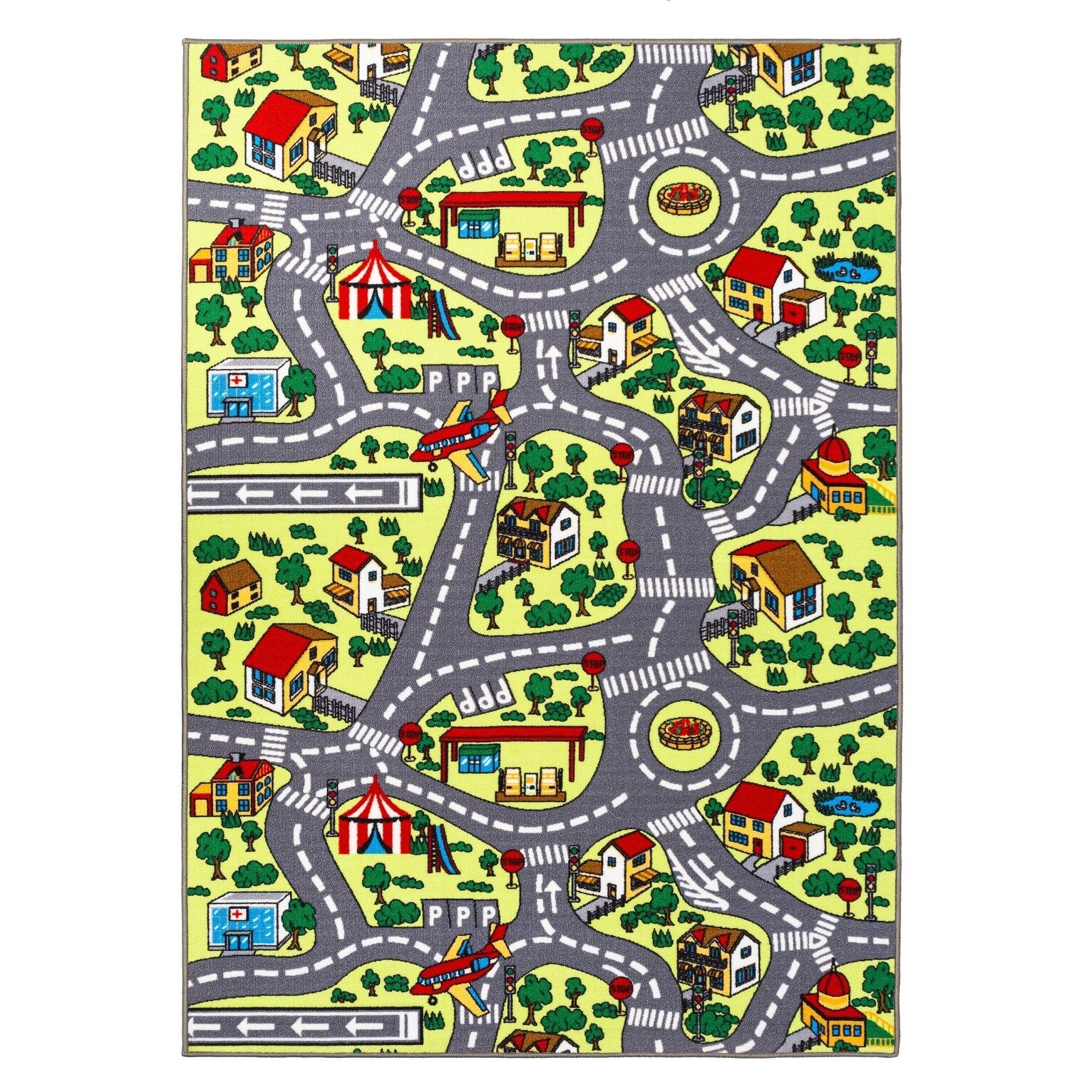 City Roads Traffic Blue Cars Reversible Fun Kids Area Rug Blue Cars Reversible Fun Kids Area Rug