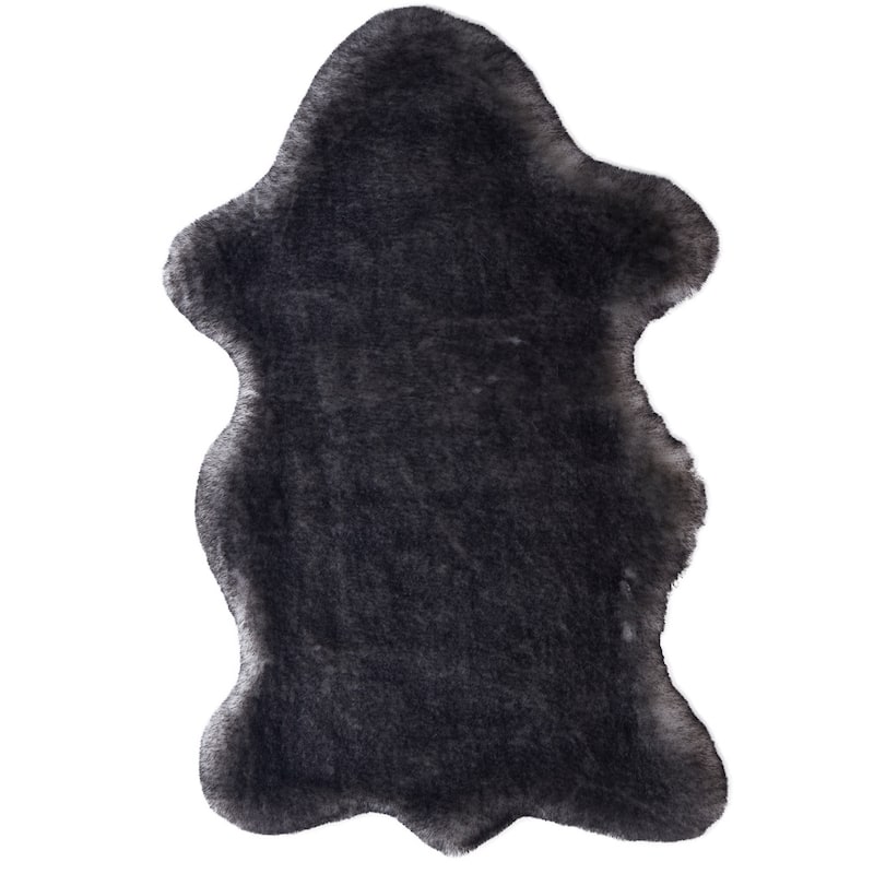 Amore Shag Animal Shaped Area Rug - 5' x 7' - 5' X 7' - Black/White