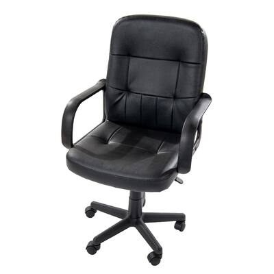Home Source Morino Black Faux Leather Swivel Adjustable Office Chair