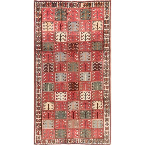 Vintage Geometric Bakhtiari Persian Area Rug Handmade