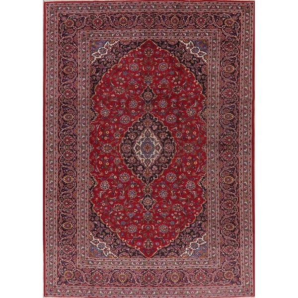 Traditional Floral Kashan Persian Area Rug Handmade