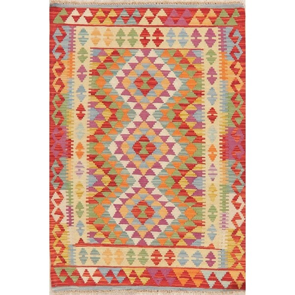 Kilim Oriental Flatweave Wool Turkish Area Rug - 4'8" x 3'3"