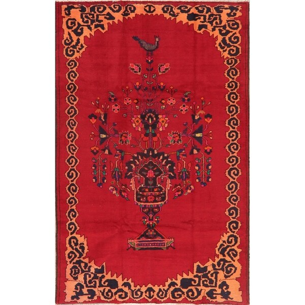 Vintage Vase Design Zanjan Persian Area Rug Handmade