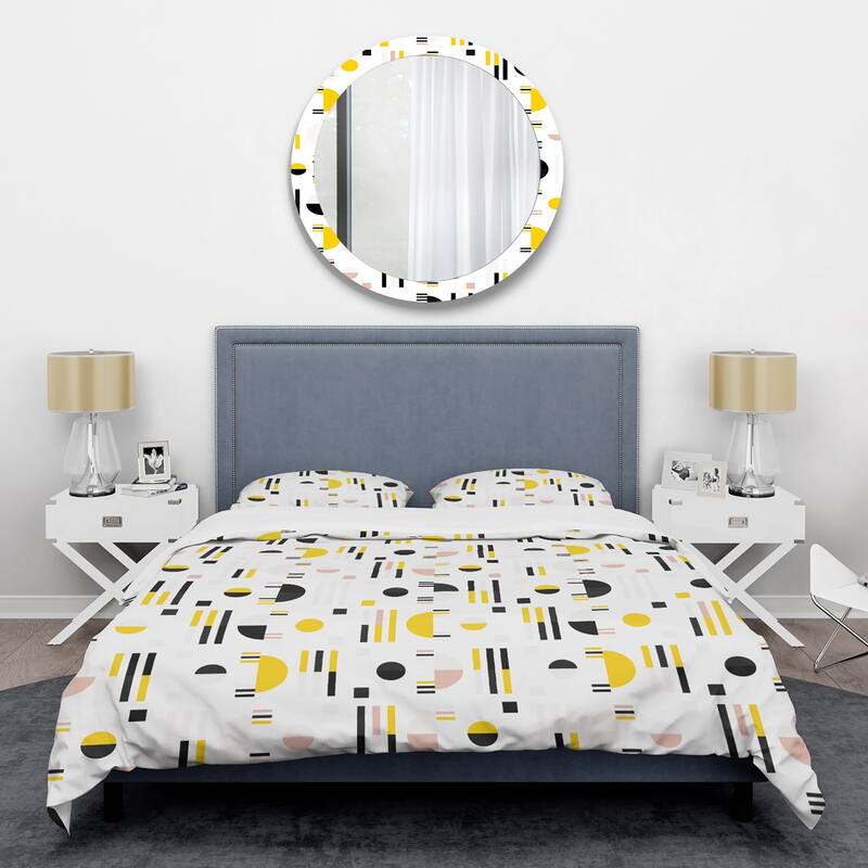 Designart 'Retro Geometric Design IX' Mid-Century Duvet Cover Set