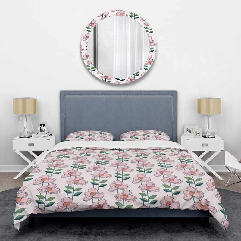 Designart 'Floral Botanical Retro XII' Mid-Century Duvet Cover Set