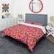 Designart 'Coral Pink Butterflies' Mid-Century Duvet Cover Set - Bed ...